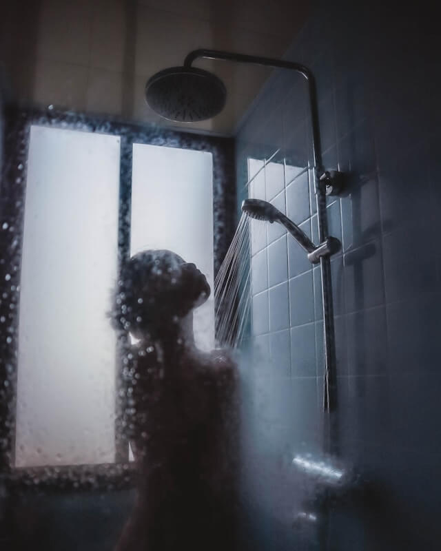 A woman in Cumming, Georgia using hot water for showers