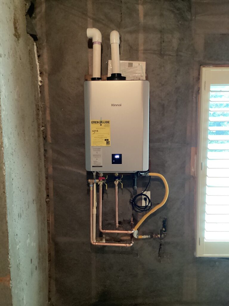 Our homeowner's new interior Rinnai tankless system